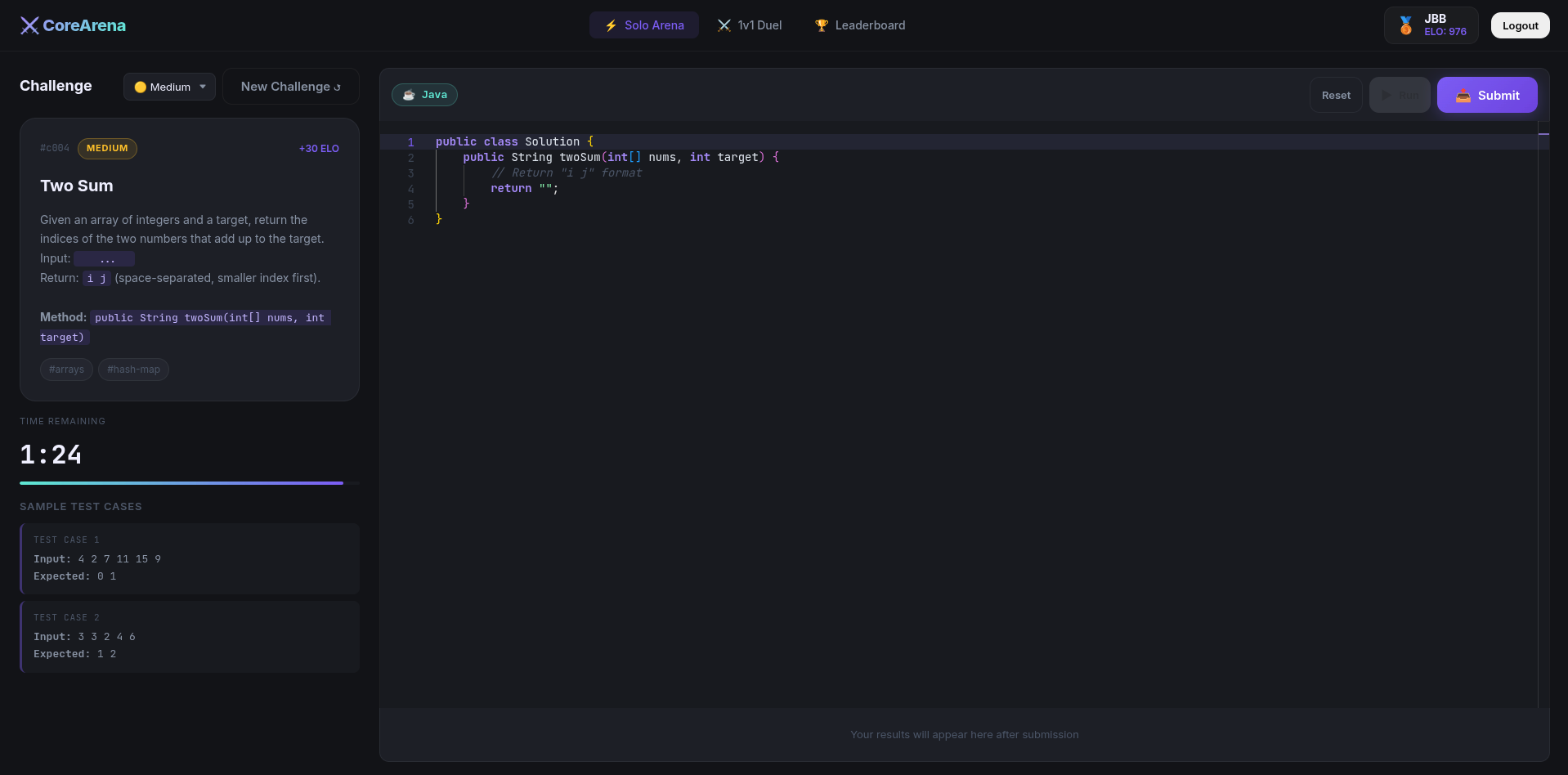 CodeArena Duel Engine